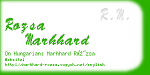 rozsa marhhard business card